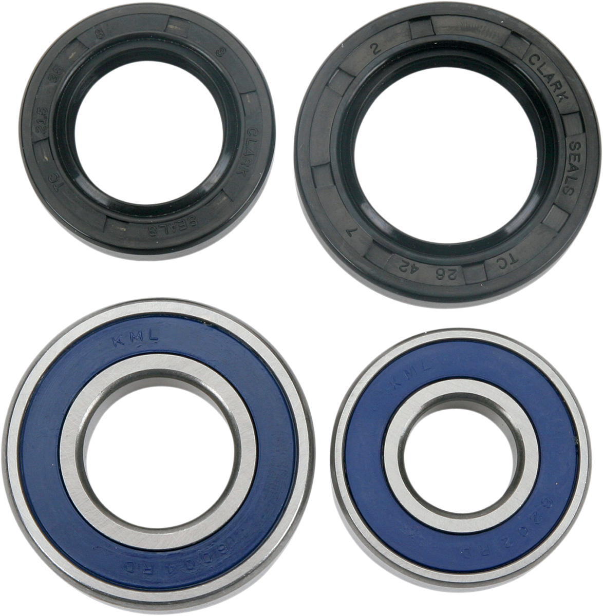 Moose Offroad front wheel bearing kit for Arctic Cat, Kawasaki, Suzuki vehicles, part #25-1042, with bearings and seals visible.