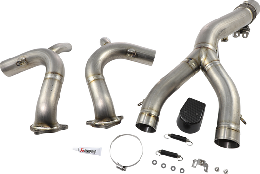 AKRAPOVIC titanium header pipe for BMW R 1250 E-B12E4/1 motorcycle, performance upgrade with exhaust valve, lightweight design