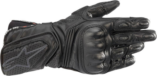 Alpinestars Stella SP-8 V3 women’s motorcycle gloves in black, size large, with reinforced knuckles and breathable design.