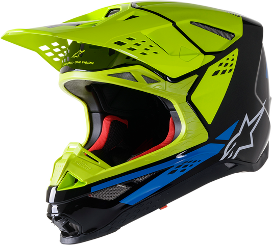 ALPINESTARS, Alpinestars Supertech M8 Helmet Factory Black/Yellow/Blue - XL 8302922-1578-XL