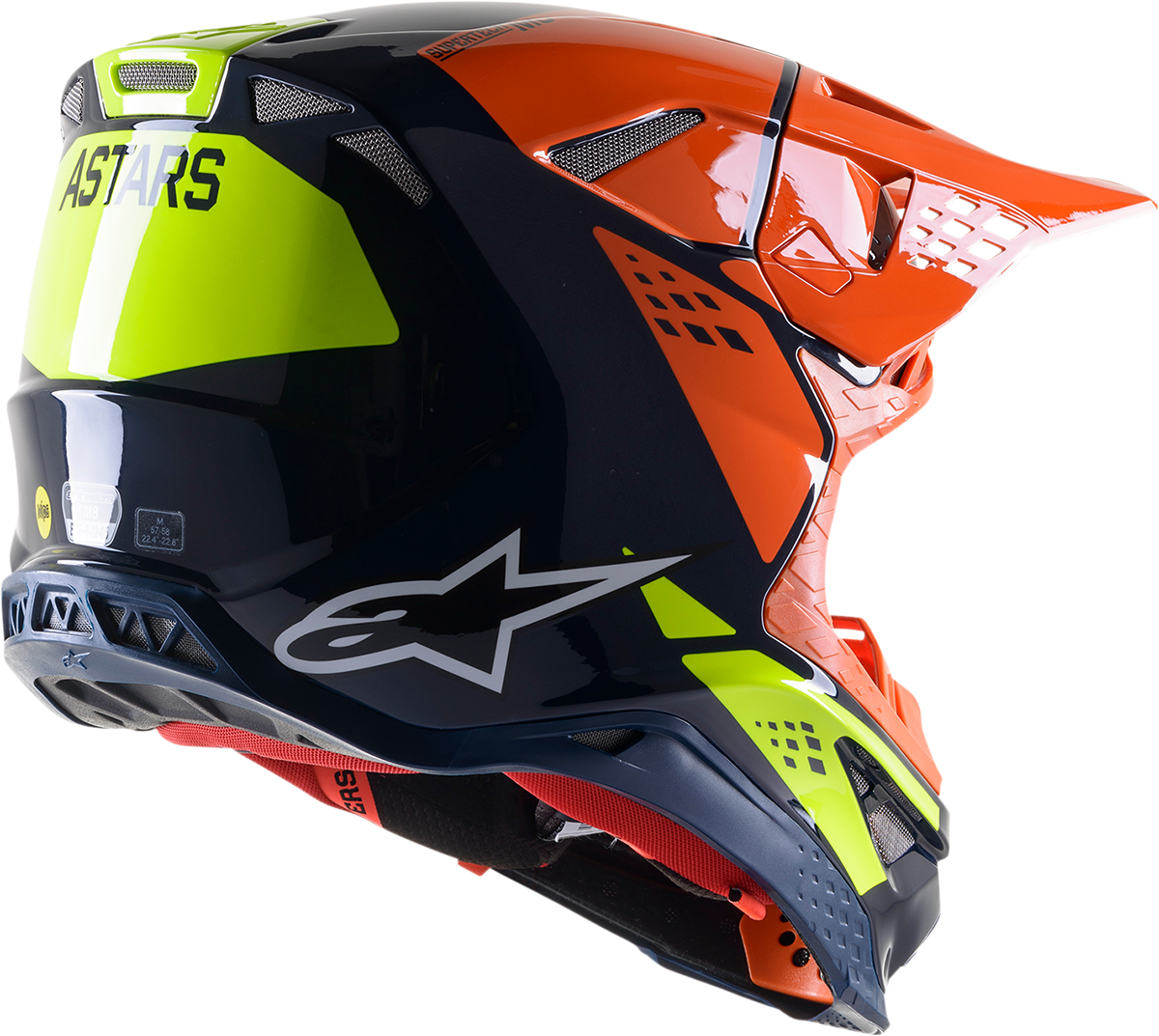 ALPINESTARS, Alpinestars Supertech M8 Helmet Factory Blue/Orange/Yellow 2XL - Advanced Impact Protection and Custom Fit
