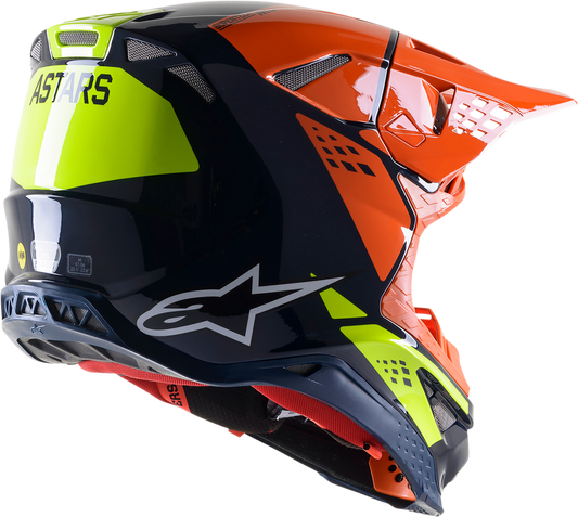 ALPINESTARS, Alpinestars Supertech M8 Helmet Factory Blue/Orange/Yellow 2XL - Advanced Impact Protection and Custom Fit