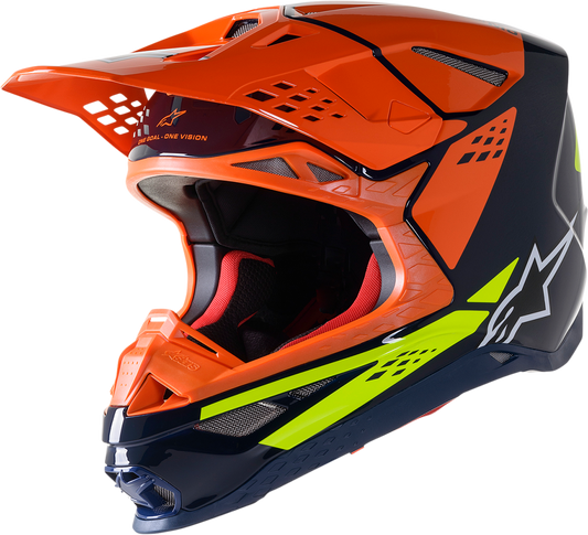 ALPINESTARS, Alpinestars Supertech M8 Helmet Factory Blue/Orange/Yellow 2XL - Advanced Impact Protection and Custom Fit