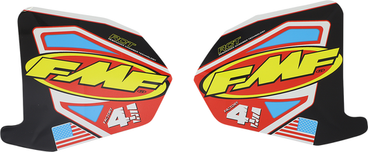 FMF Exhaust Replacement Decal Two Mini Wrap 4.1 with Part Number 014851, featuring black and red FMF logo graphics.