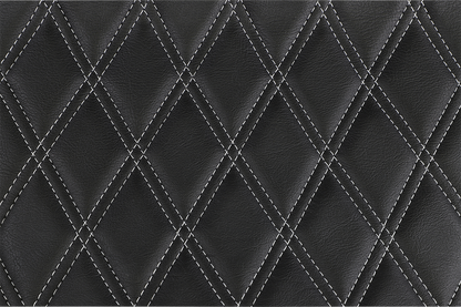 DRAG SPECIALTIES SEATS, Drag Specialties Seats Extended Reach Predator III Seat for Harley FL Models, Black with Silver Stitching – Part #08011370