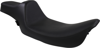 Black Drag Specialties Predator III extended reach seat for Harley FL models 1999-2007, smooth finish and comfortable design.