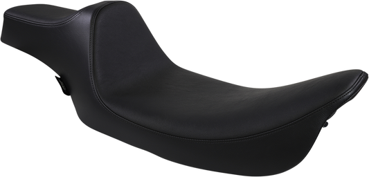 Black Drag Specialties Predator III extended reach seat for Harley FL models 1999-2007, smooth finish and comfortable design.