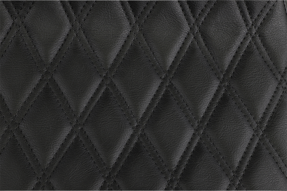 Drag Specialties Predator III extended reach motorcycle seat for Harley FL '99-'07 with black double diamond stitching, showcasing the stylish design.