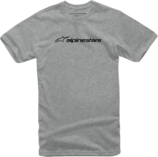 Alpinestars Linear Combo T-Shirt in Heather Gray and Black, medium size, featuring a casual athletic design with logo branding.