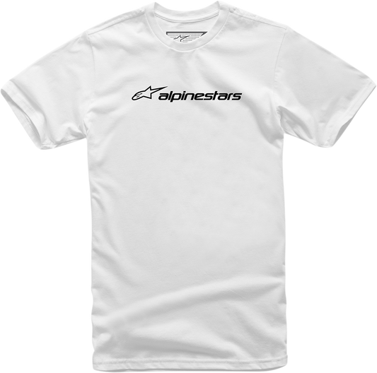 Alpinestars Linear Combo T-Shirt in white and black, XL size, featuring the ALPINESTARS logo and stylish casual design.