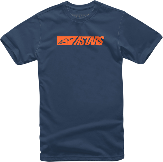 Alpinestars Reblaze Navy T-Shirt in 2XL, featuring a casual fit with the Alpinestars logo on the front and short sleeves.