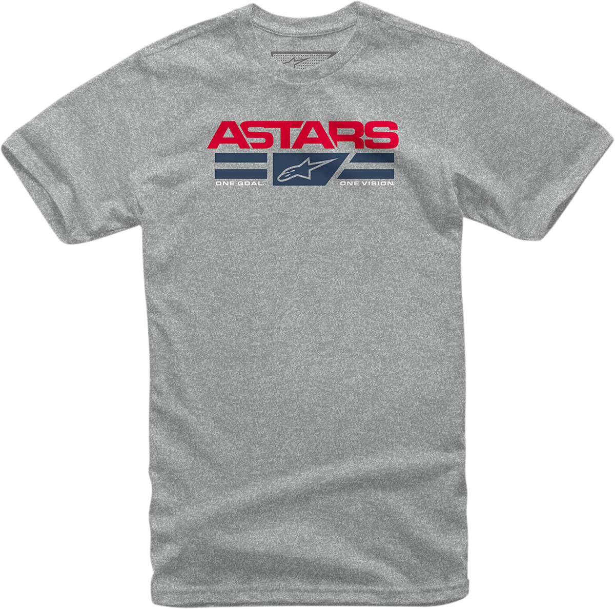 Alpinestars Positrack Heather Gray T-Shirt in Medium with logo stripe graphic, made of 100% combed cotton.