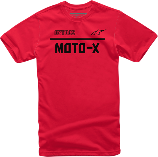 Alpinestars Moto X T-Shirt in red and black, 2XL, featuring sporty graphic design and Alpinestars branding.