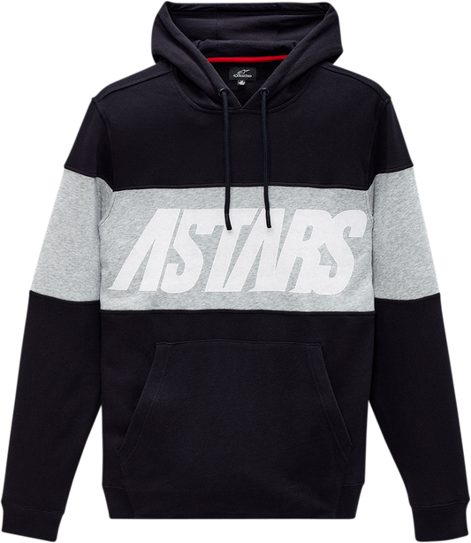 Alpinestars Border Hoodie in black with perforated logo and jersey lining, 2XL size, casual sporty jacket for men.