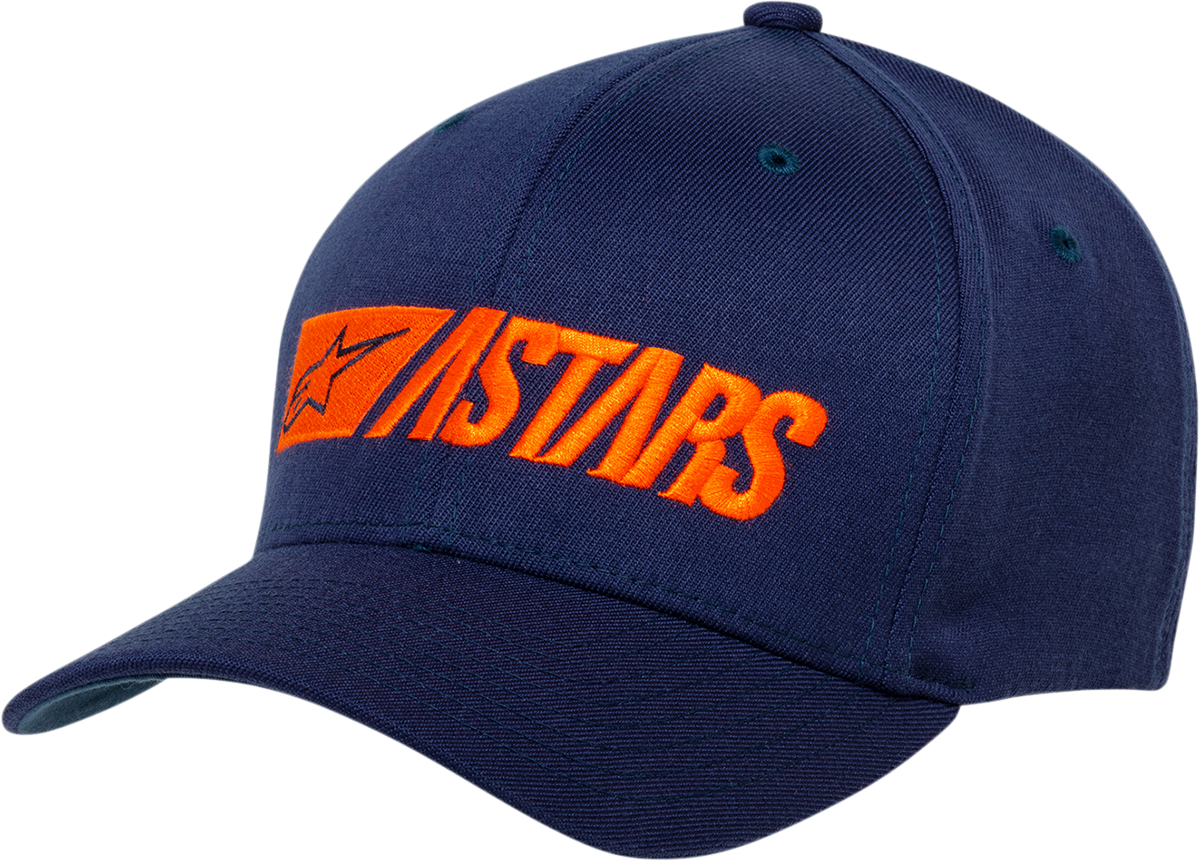 Alpinestars Reblaze navy hat in large/X-large size, featuring the brand logo and adjustable strap, casual headwear for riders.