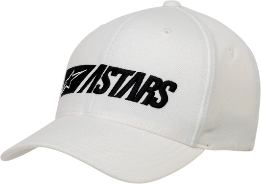 Alpinestars Reblaze white hat in large/xl size featuring the ALPINESTARS logo and adjustable strap on the back.