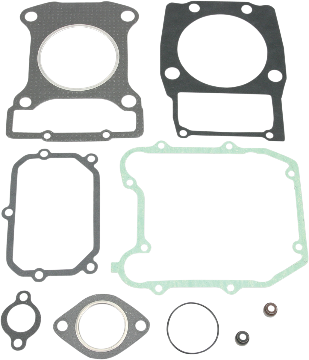 Moose Offroad top end gasket kit for Polaris 810837MSE ATV engine, showing various gaskets and seals in the kit.