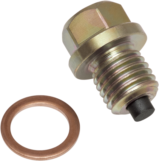 Bill's Exhausts SHOW CHROME Magnetic Oil Drain Plug 5-302 for engine, with chrome finish and magnetic tip for secure oil drainage.