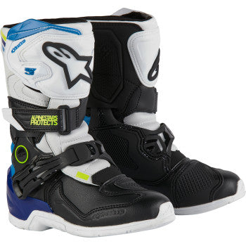 ALPINESTARS Kids Tech 3S Boots - White/Black/Blue - US 1 2014524-2179-1 - Howling Moto
