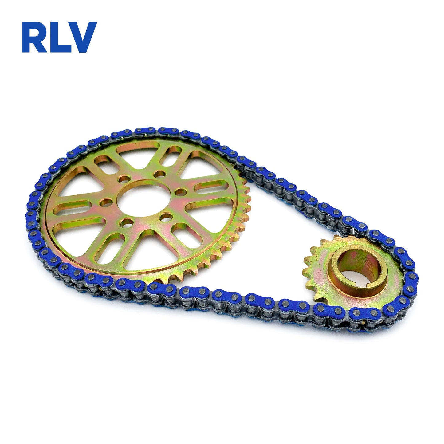 eDirtyBike 219 RLV chain drive conversion kit with sealed O-ring for Surron LBX electric bike, includes primary belt to chain conversion components.