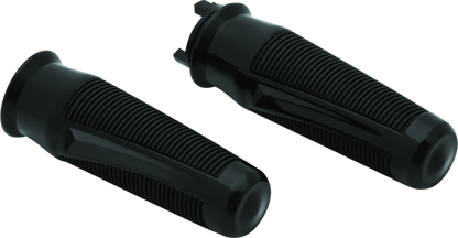 Black Kuryakyn Phantom grips for Indian motorcycles, part #5769, featuring ergonomic design and textured surface for comfortable handling.