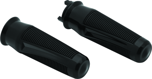Black Kuryakyn Phantom grips for Indian motorcycles, part #5769, featuring ergonomic design and textured surface for comfortable handling.