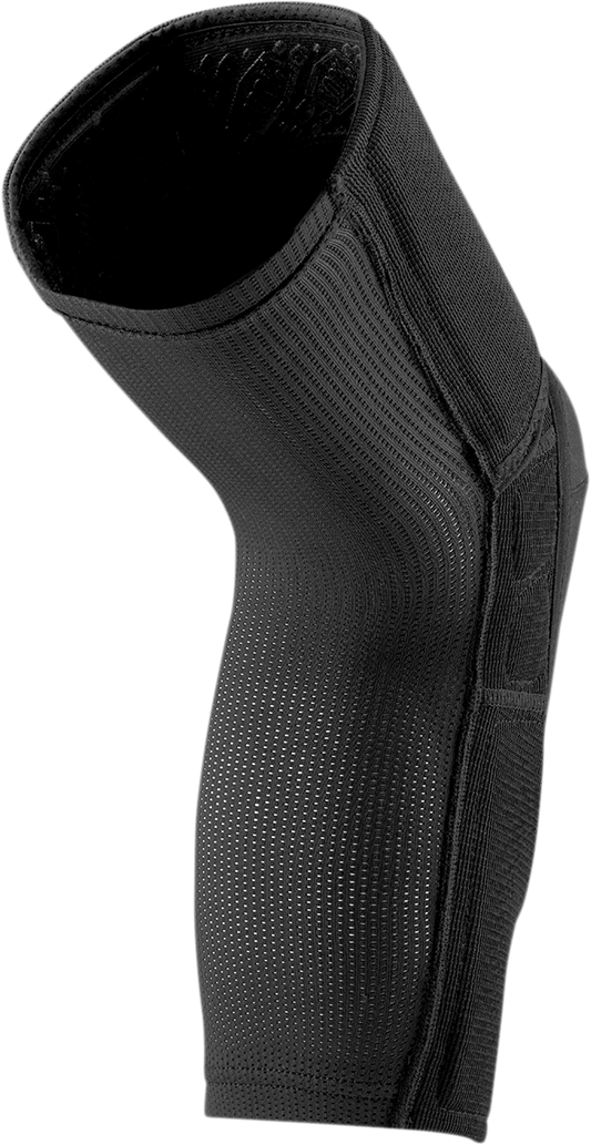 Bill's Exhausts 100% Teratec Plus Knee Guards in black, large size, with padded protection and adjustable straps for secure fit.