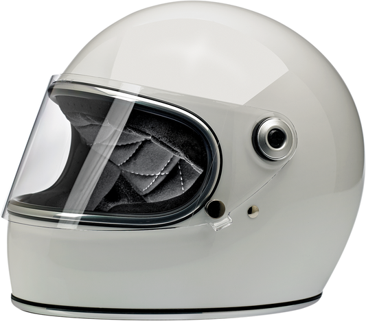 Bill's Exhausts BILT WELL Gringo S helmet in glossy white, XS size, featuring a sleek motorcycle helmet design.