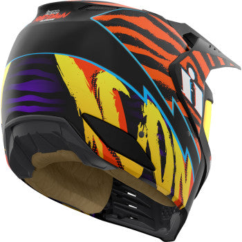 Bill's Exhausts ICON Elsinore™ Helmet in Rad Dawn orange, XS size, featuring a sleek design and secure strap closure.