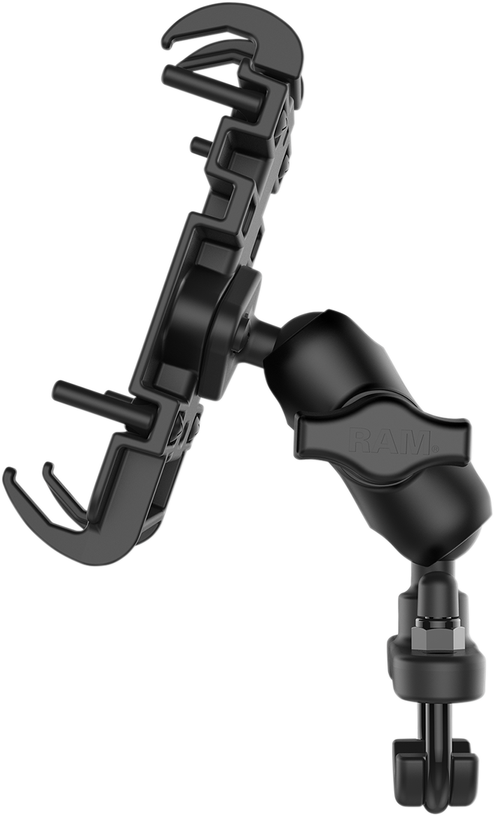 RAM MOUNTS Phone Mount with U-bolt base, quick grip clamp, designed for vehicle engines, by Bill's Exhausts.