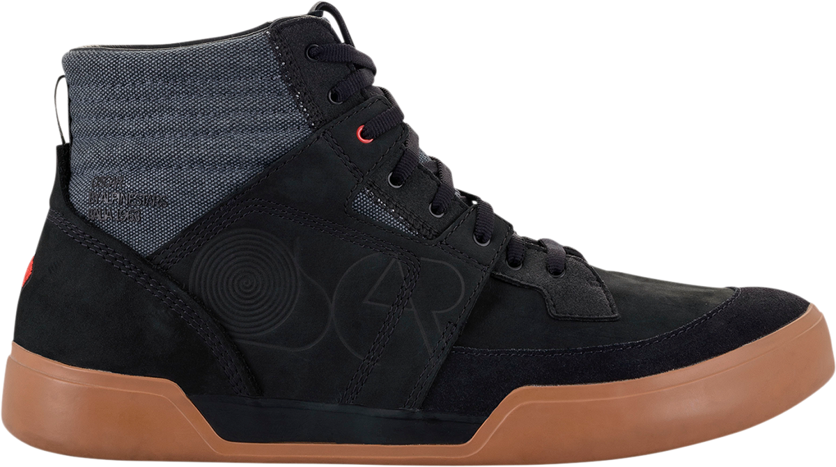Alpinestars Grange black shoes with white accents, US 10.5, featuring sturdy design and logo details, suitable for casual wear.