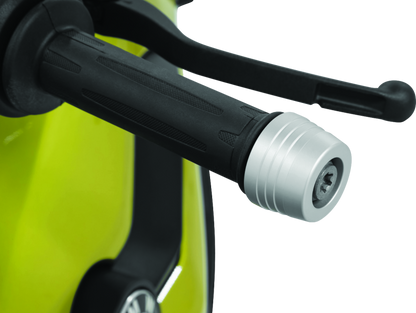 Kuryakyn Lodestar handlebar slider in silver for BMW R1200GS (2012-2016) motorcycle, showcasing durable metal construction.