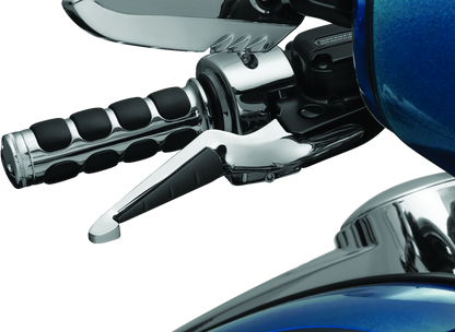 Kuryakyn ISO Levers for 2014-2016 Harley Davidson Touring in chrome, showing the sleek motorcycle handlebar controls