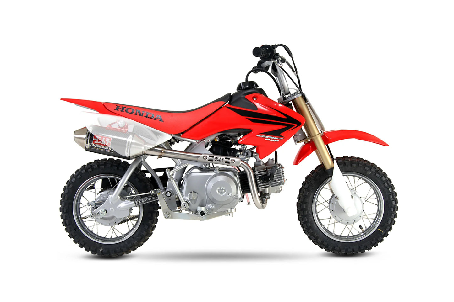 Yoshimura CRF50F 04-24/XR50 00-03 RS-2 STAINLESS FULL EXHAUST, W/ CARBON FIBER MUFFLER