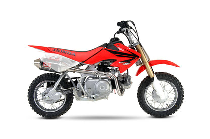 Yoshimura CRF50F 04-24/XR50 00-03 RS-2 STAINLESS FULL EXHAUST, W/ CARBON FIBER MUFFLER