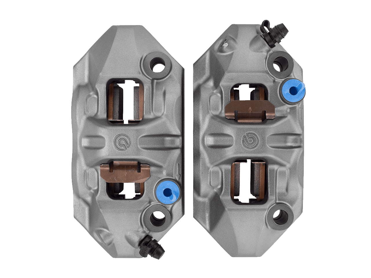 Brembo 108mm M4 Cast Monobloc Caliper Set Front Titanium Gray/Red