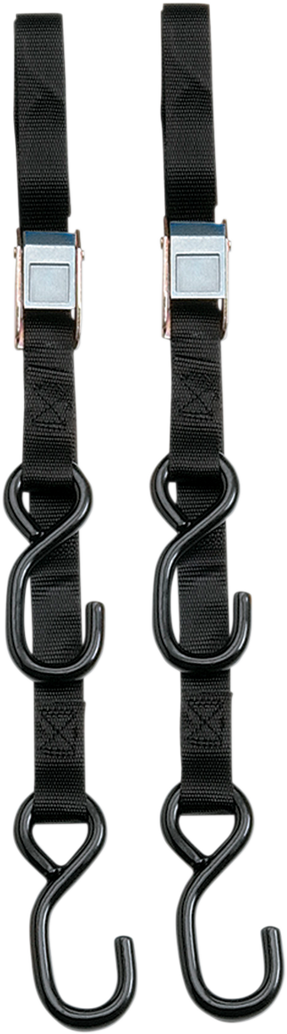 Parts Unlimited 1.5-inch tie-down strap with nonslip cam buckle for secure cargo fastening, part number 3920-0077.