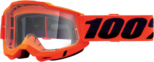 100% Accuri 2 Goggles - Neon Orange - Clear 50013-00004 - Howling Moto