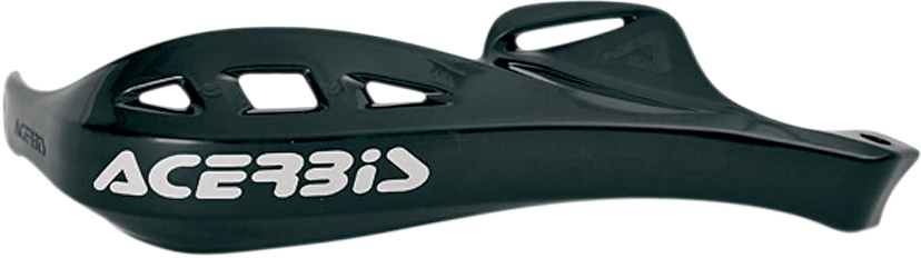 Acerbis Rally Profile black handguards for motorcycle handlebars, designed for off-road riding protection.