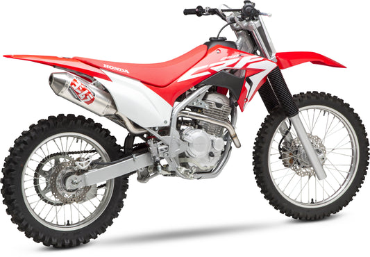 YOSHIMURA RS-2 exhaust header, canister, and end cap system for motorcycle, featuring polished metal components and performance design.