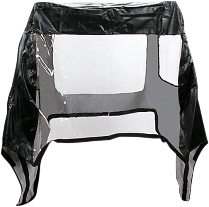 Moose Offroad Cab Enclosure FCM610-11 with clear vinyl windows for winter and rainy weather on off-road vehicle.