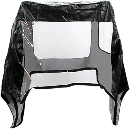Moose Offroad Cab Enclosure FCM610-11 with clear vinyl windows for winter and rainy weather on off-road vehicle.