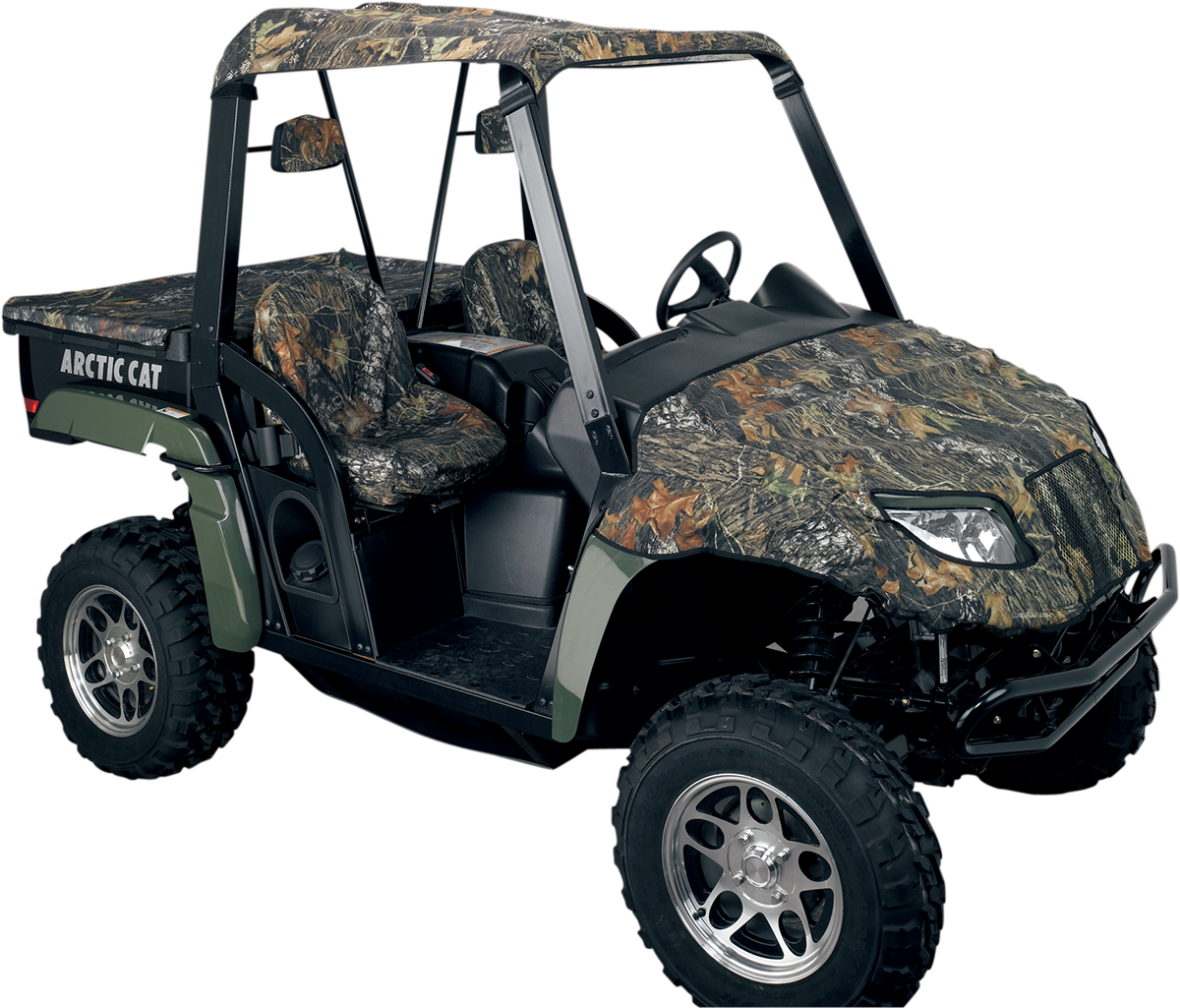 MOOSE OFFROAD Prowler Mossy Oak roof cap for weather protection, showcasing the camouflage pattern on a durable vehicle accessory.