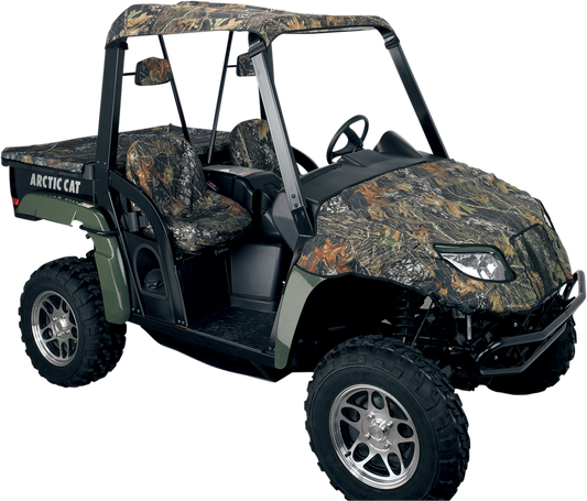 MOOSE OFFROAD Prowler Mossy Oak roof cap for weather protection, showcasing the camouflage pattern on a durable vehicle accessory.