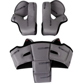 Gray ICON Domain™ liner and cheek pads for helmets, medium size, designed for comfort and fit in motorcycle helmets.