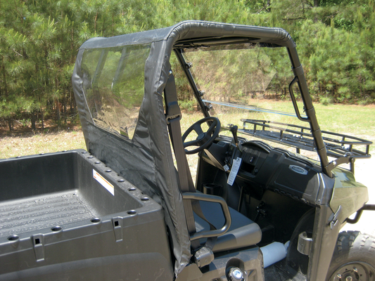Moose Offroad Ranger soft top rear panel for Jeep, weather-resistant fabric, fits off-road vehicle with secure attachment.