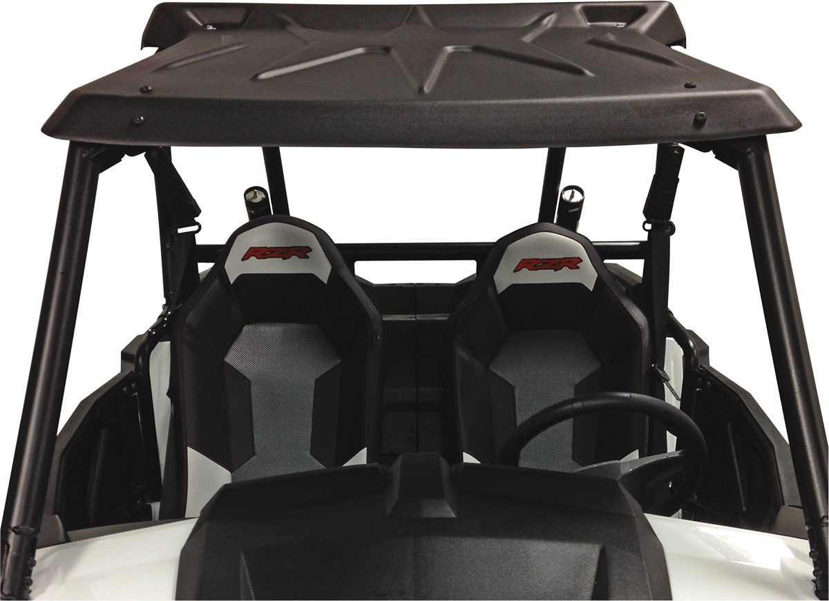 MOOSE OFFROAD UTV roof, one-piece V000019-11056M, durable metal construction with storage space, installed on a UTV.