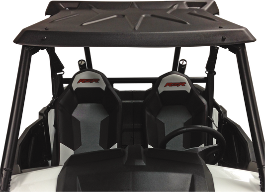 MOOSE OFFROAD UTV roof, one-piece V000019-11056M, durable metal construction with storage space, installed on a UTV.