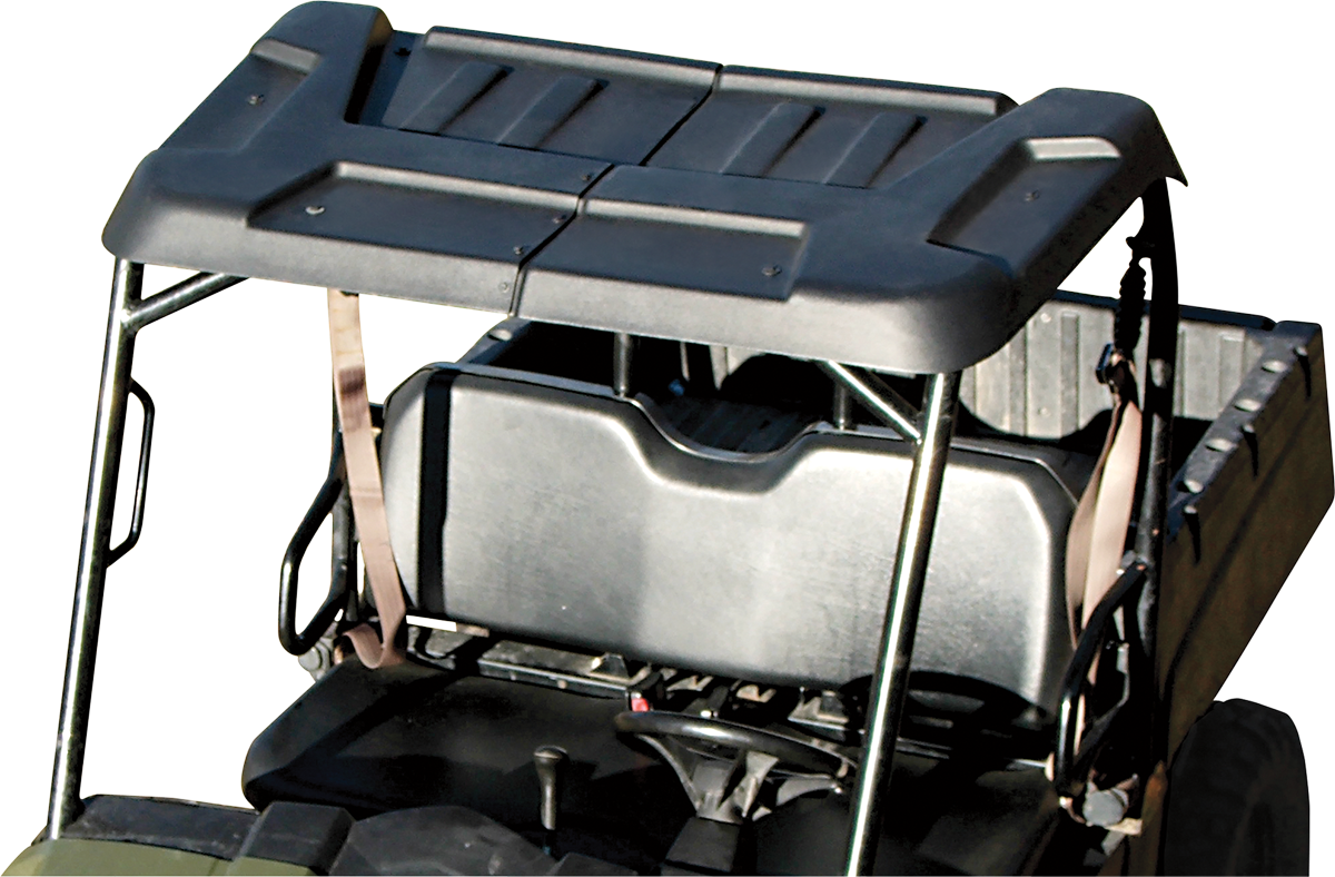 Moose Offroad UTV roof, two-piece V000090-11056M, durable black metal roof for off-road utility vehicles.