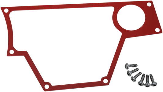 Large red Moose Offroad dash plate for Polaris RZR, right side, durable plastic with textured finish for off-road protection.